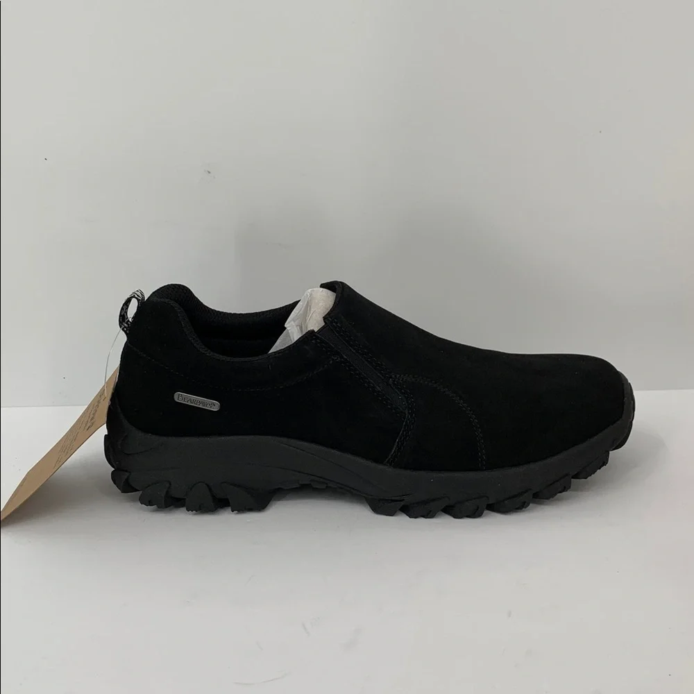 BearPaw Max slip-on loafer shoe chunky black suede leather hiking women new 9.5
